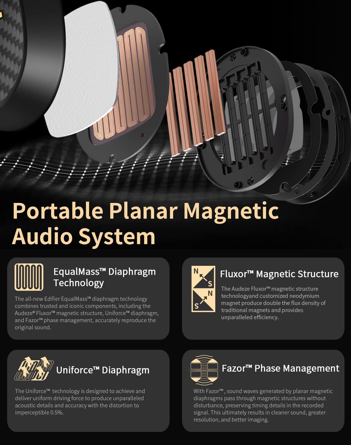 Edifier STAX Spirit S3 Wireless Planar Magnetic Headphone - Black